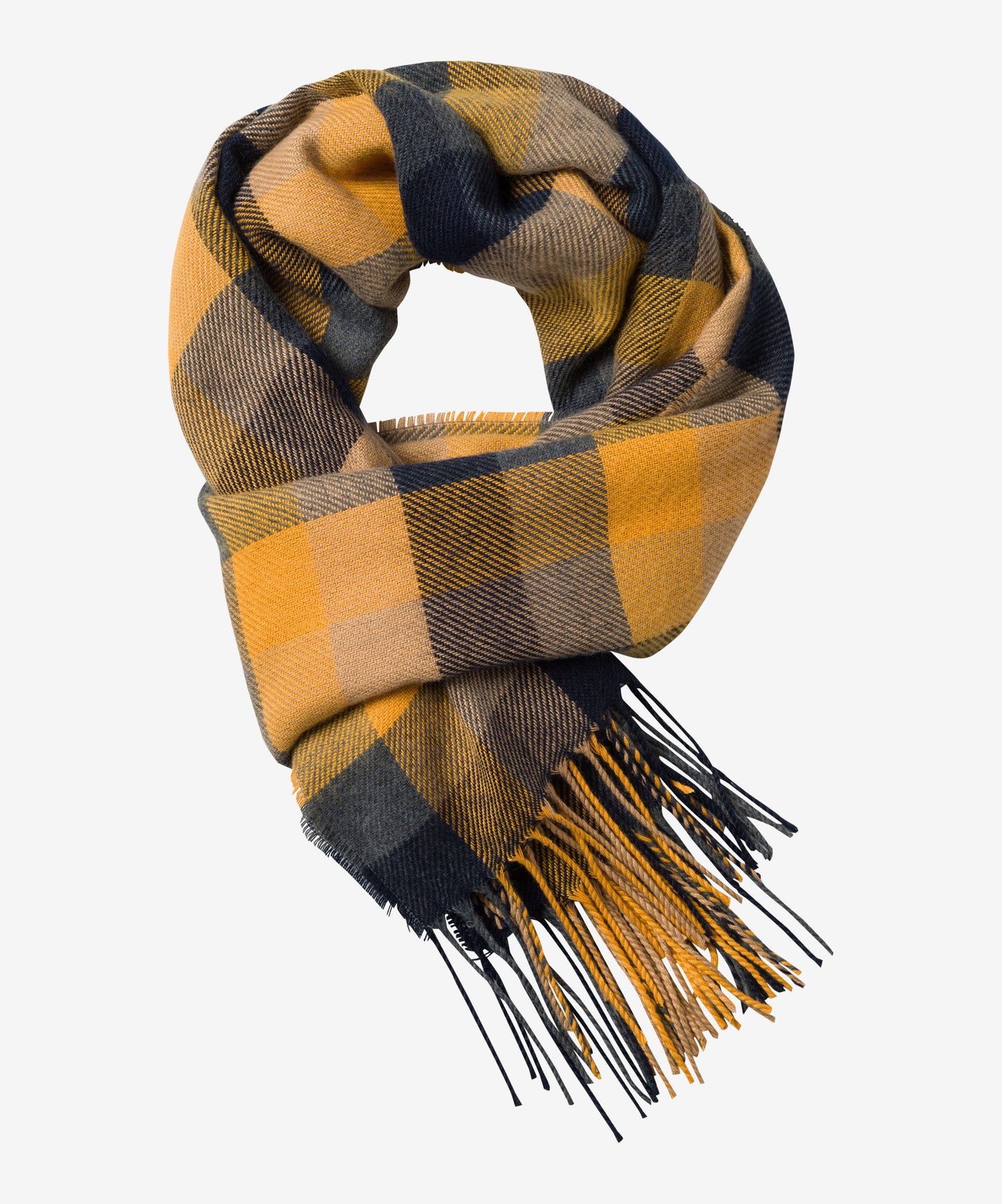Checkered Scarf with Fringe