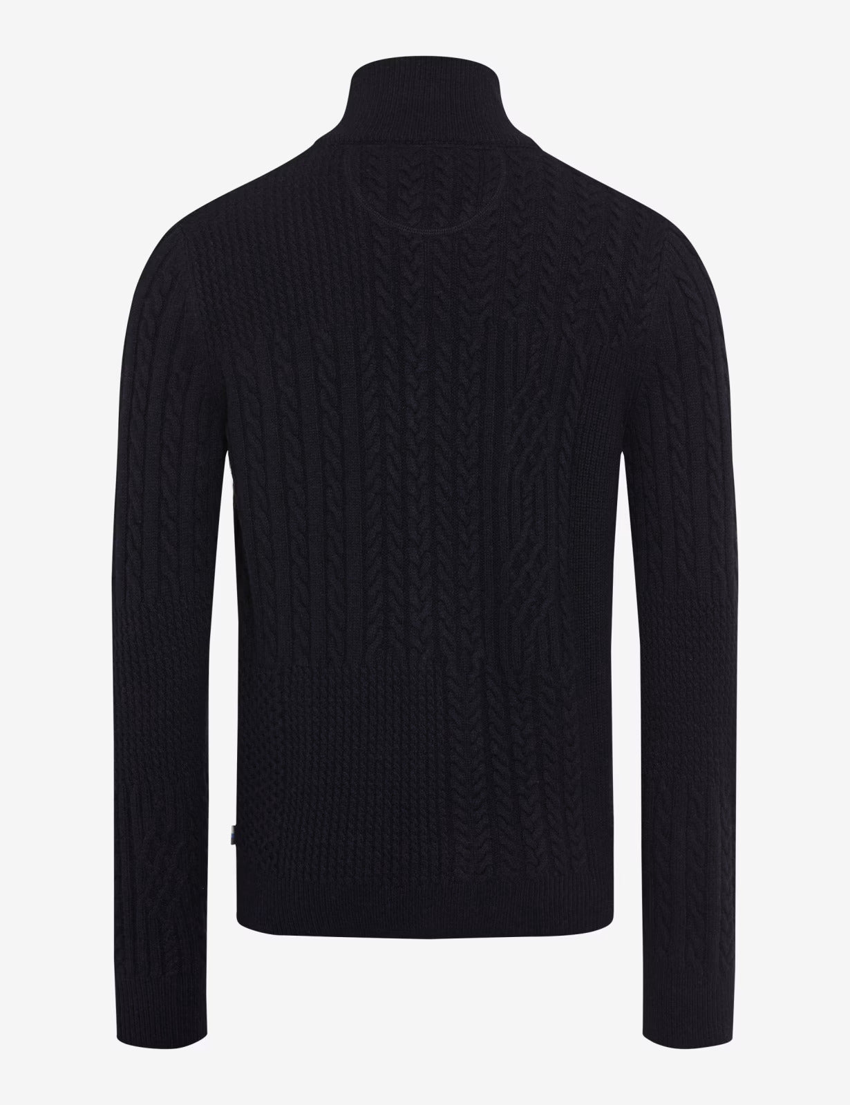 電纜針織圖案紐扣立領針織開衫