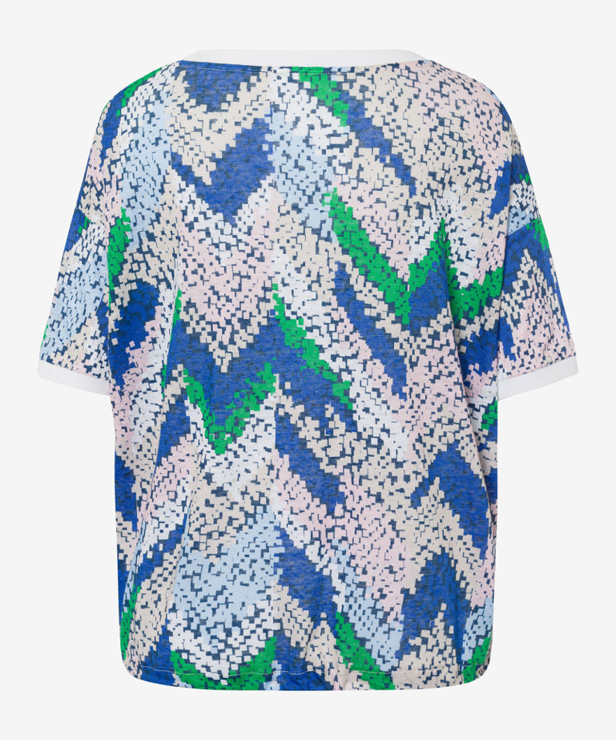 抽象圖案亞麻上衣