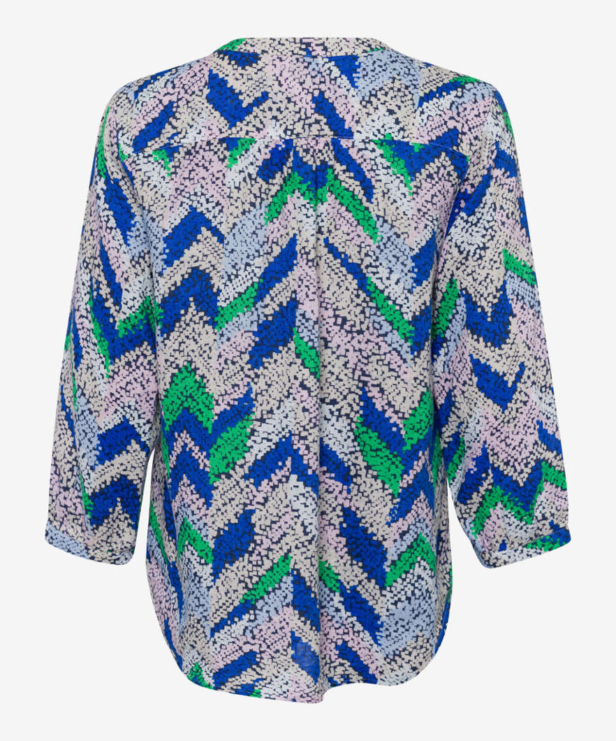 帶有時尚印花的亞麻上衣