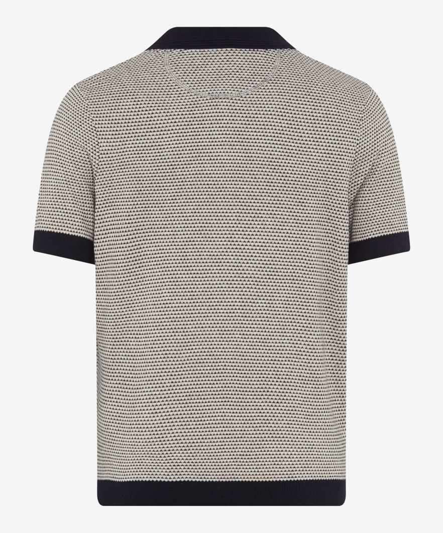 Jacquard: Knitted Polo in Cotton-Linen Mix