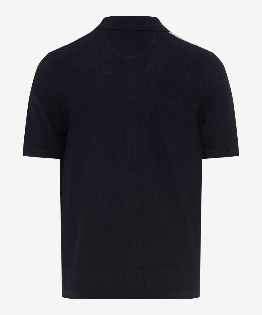 Structure: Knitted Polo Shirt in Cotton-Linen Mix