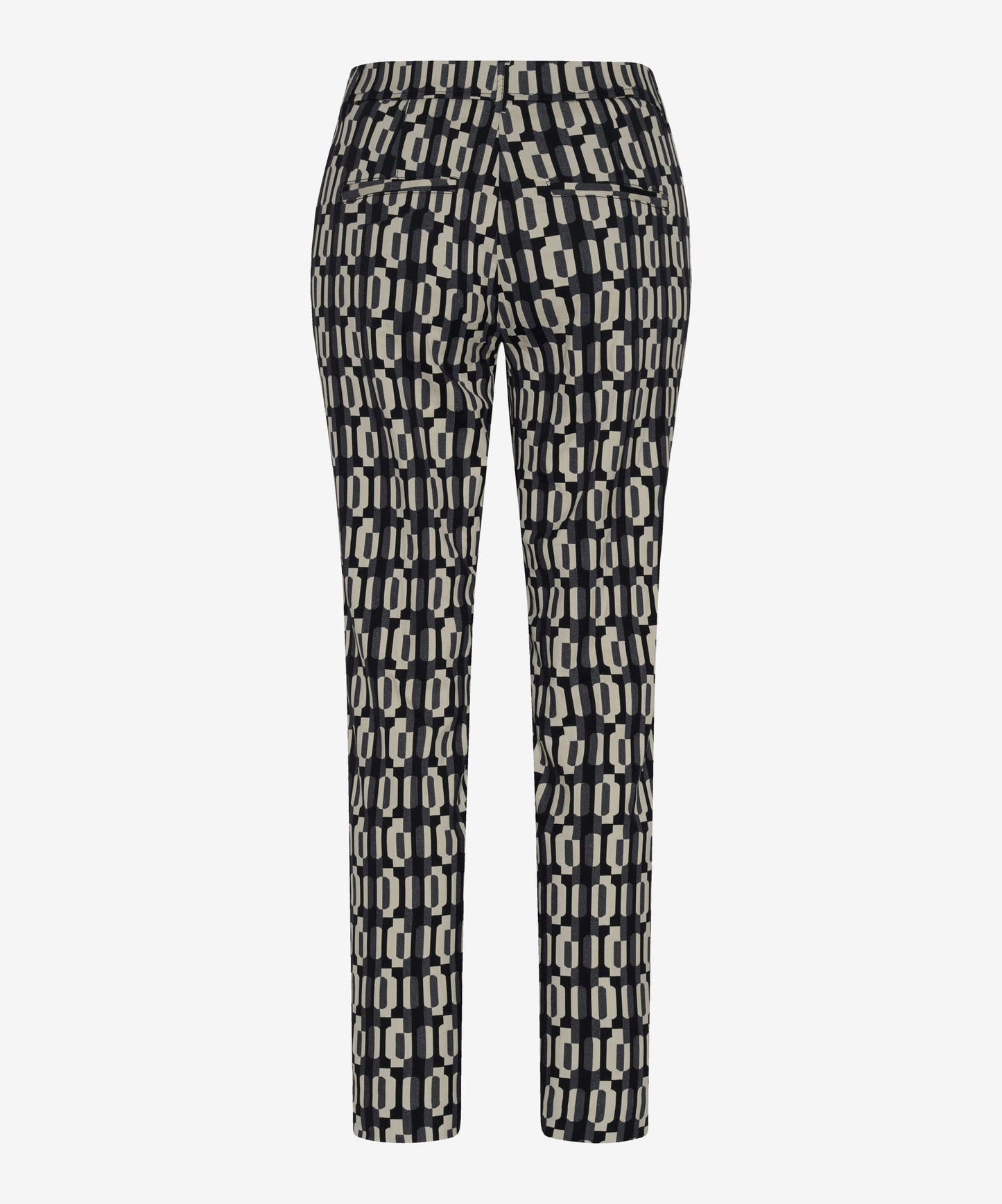 幾何提花圖案窄腳長褲