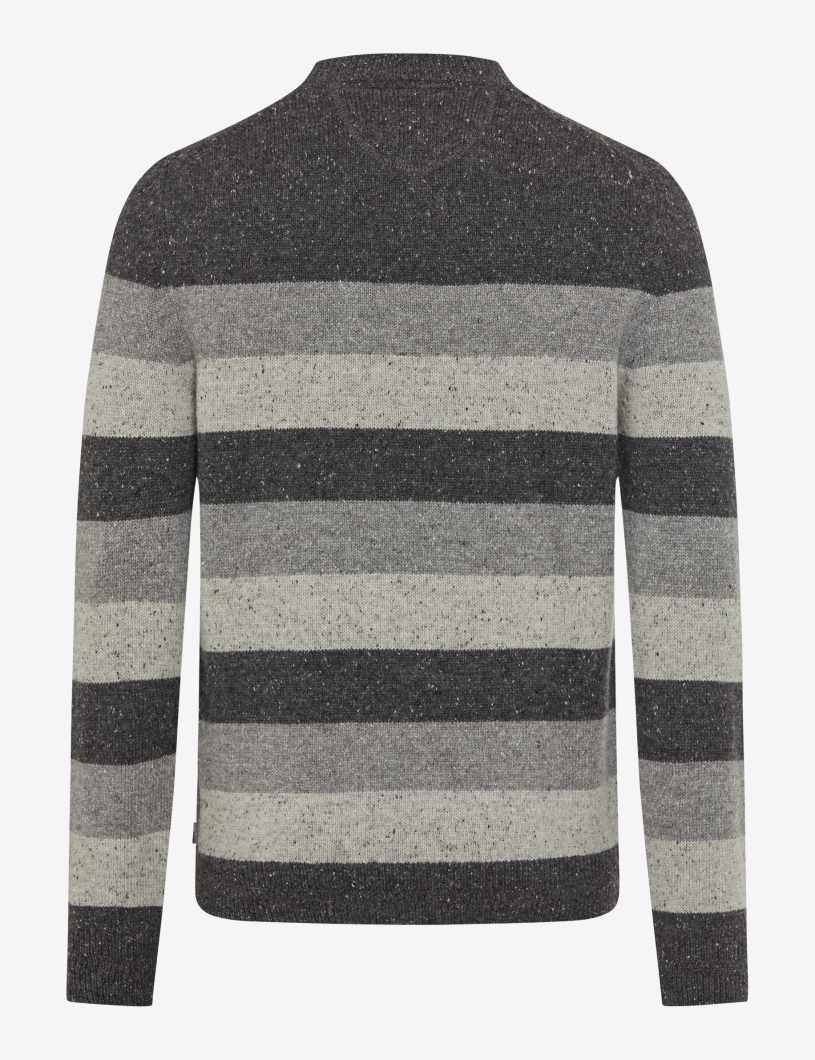 圓領條紋針織套頭衫