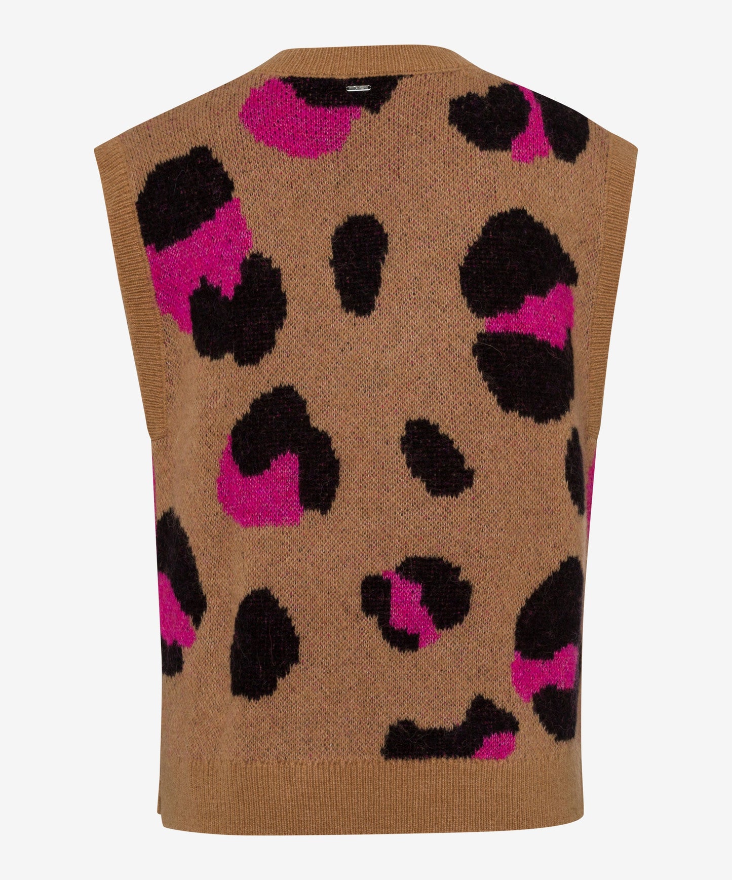 彩色豹紋圖案針織背心