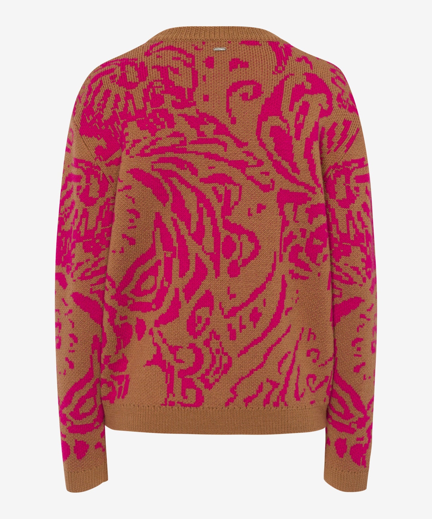 渦旋紋提花圖案圓領針織上衣