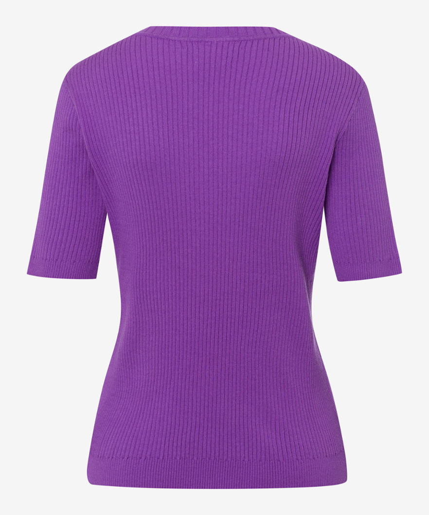 圓領螺紋針織上衣