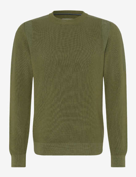 Half-cardigan Stitch: Knitted Sweater in Cotton-polyacryl Mix