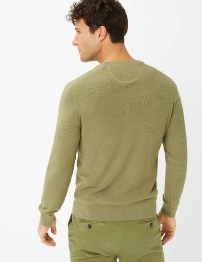 Half-cardigan Stitch: Knitted Sweater in Cotton-polyacryl Mix