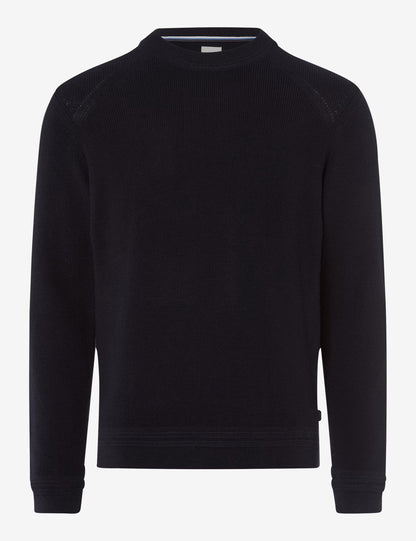 圓領長袖套頭毛衣