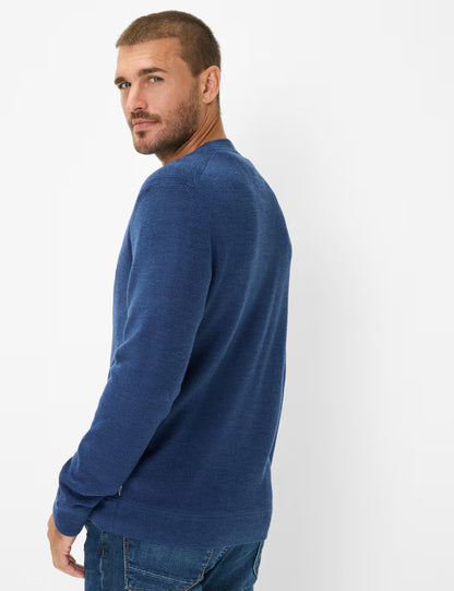 圓領長袖套頭毛衣