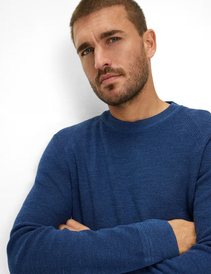 圓領長袖套頭毛衣