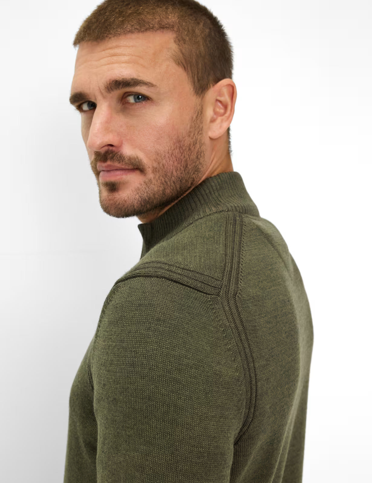 拉鏈立領長袖套頭衫