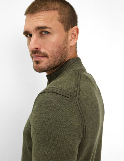 拉鏈立領長袖套頭衫