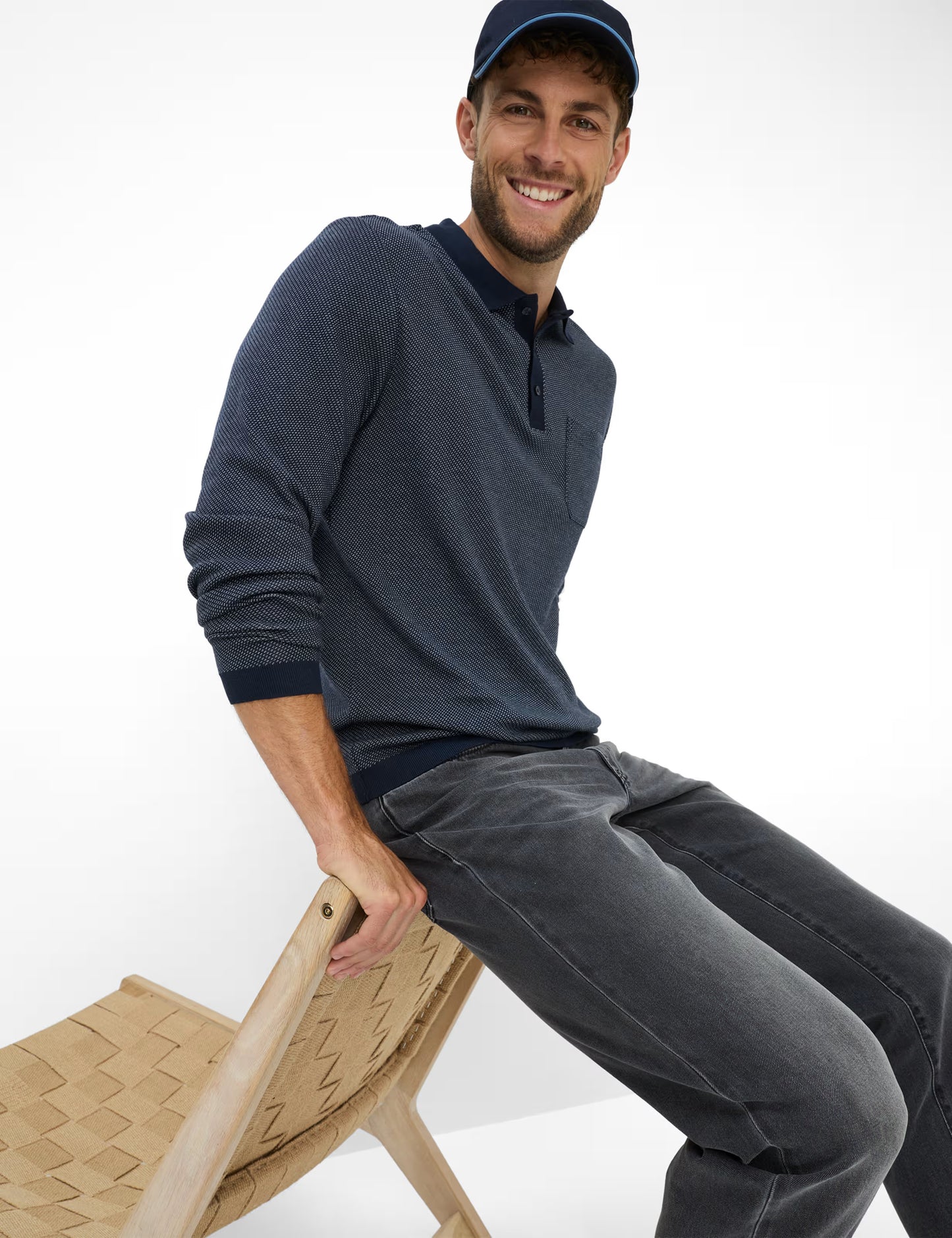 Knitted Jersey: Langarmshirt in Cotton Mix