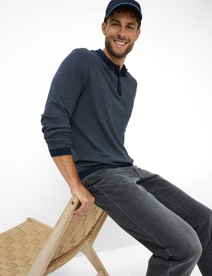 Knitted Jersey: Langarmshirt in Cotton Mix