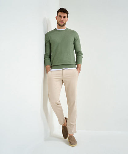 Sweater in A Cotton-Linen Mix