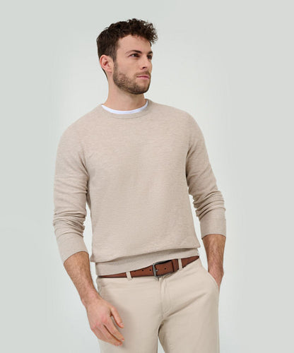 Sweater in A Cotton-Linen Mix