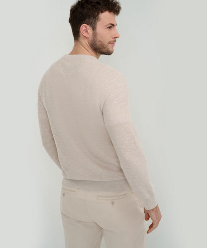 Sweater in A Cotton-Linen Mix