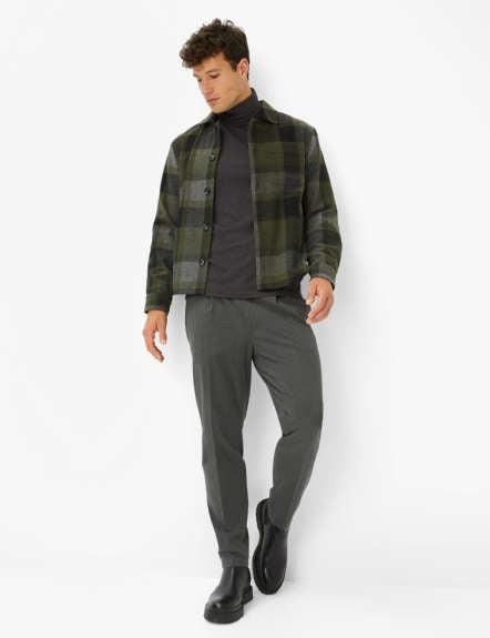 Flannel: Overshirt in Wool-polyester Mix