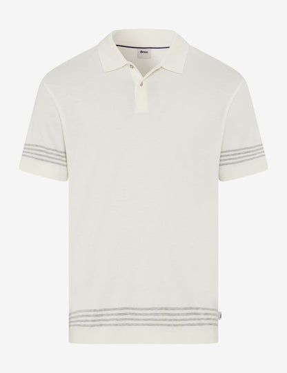 撞色条纹短袖Polo恤