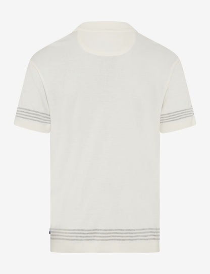 撞色条纹短袖Polo恤