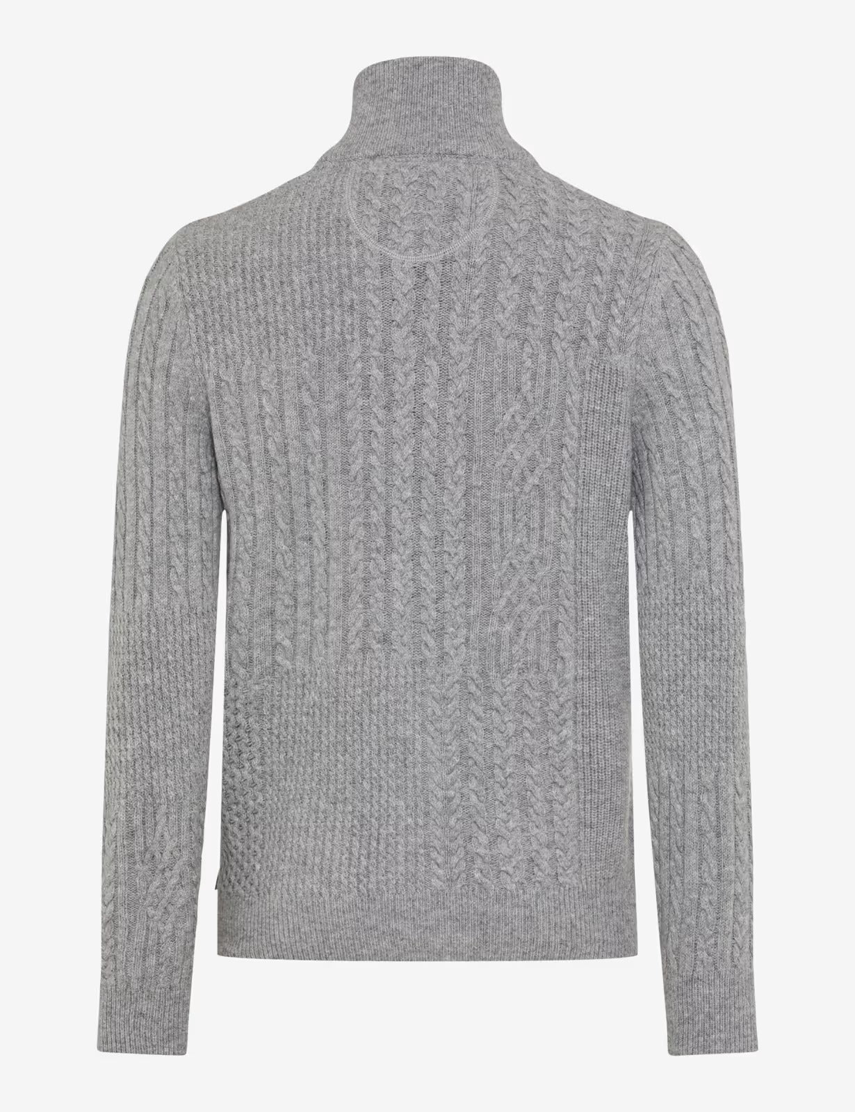 電纜針織圖案紐扣立領針織開衫