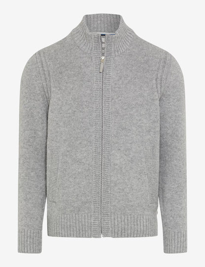 羊毛拉鏈針織開衫