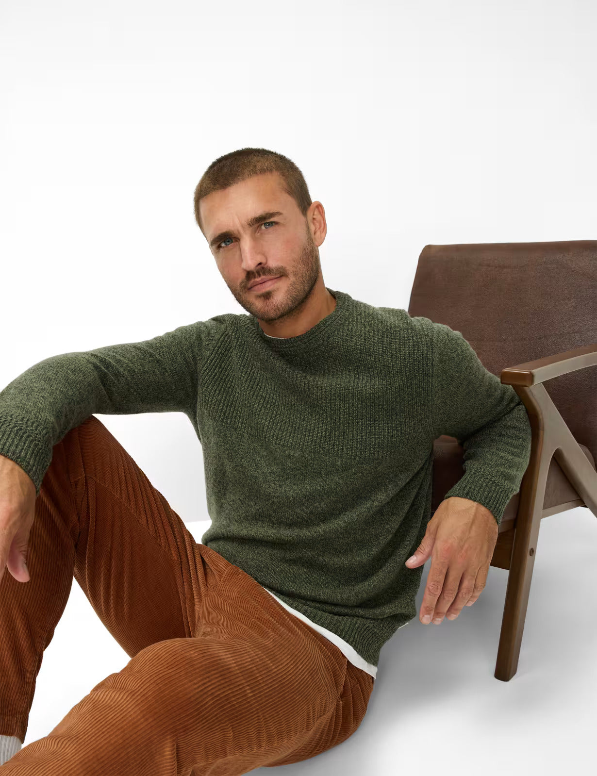 圓領長袖針織套頭衫