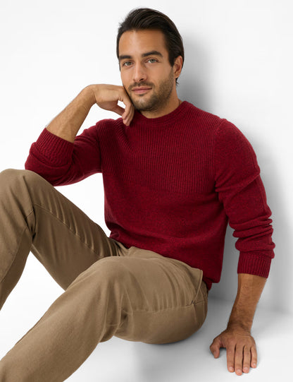 圓領長袖針織套頭衫