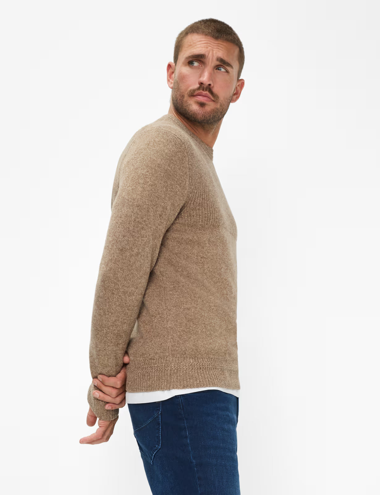 圓領長袖針織套頭衫