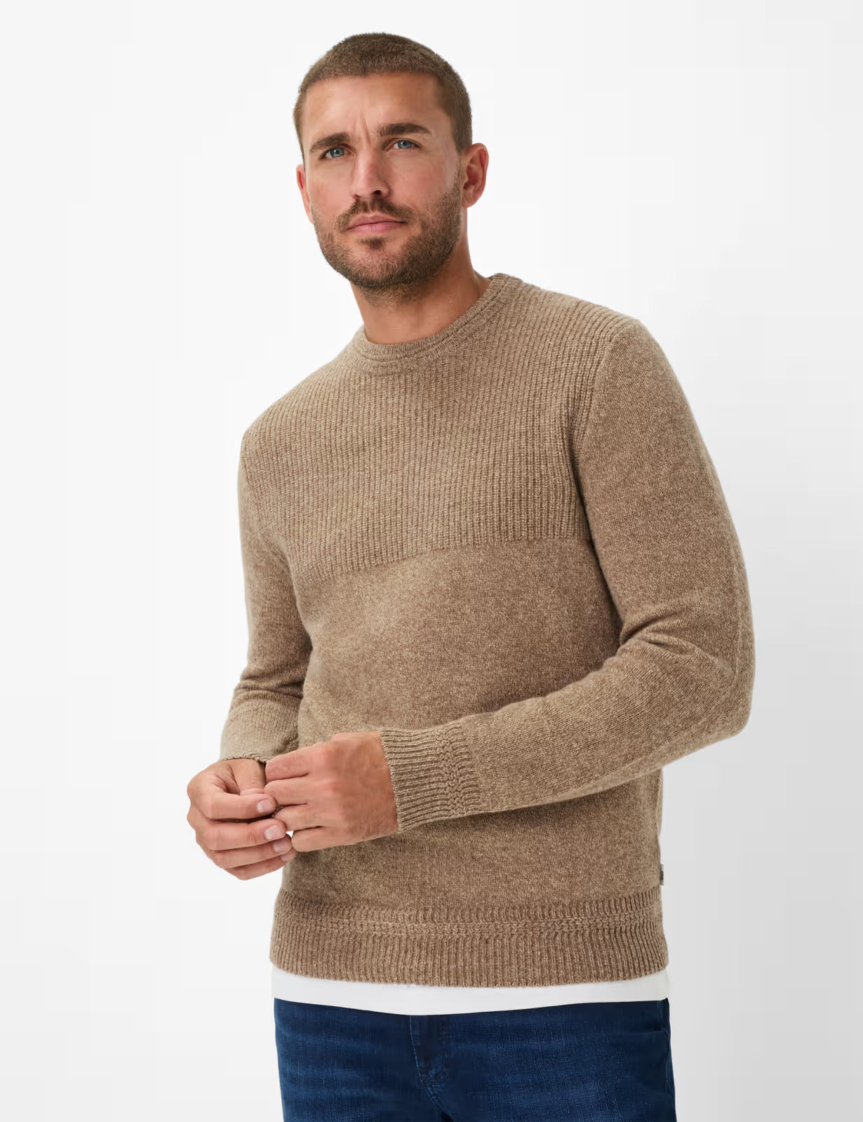 圓領長袖針織套頭衫