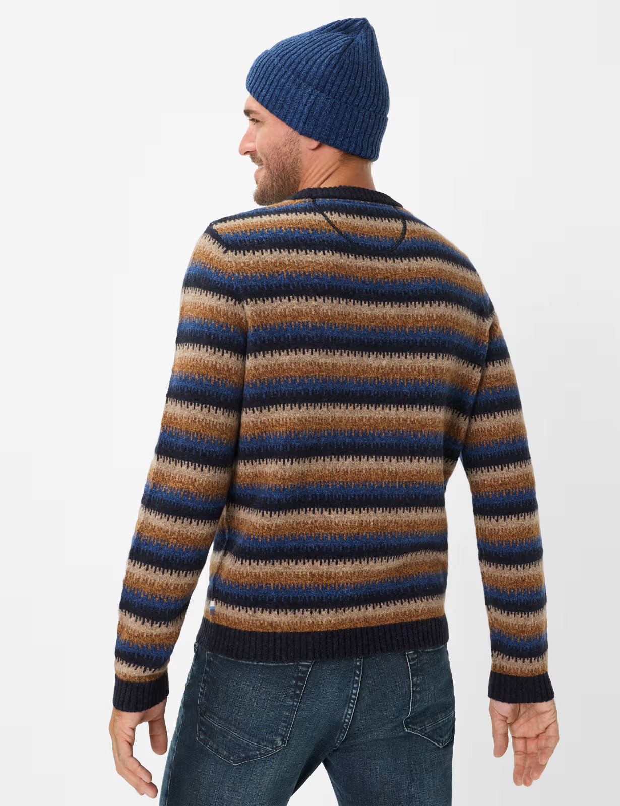 圓領條紋針織套頭衫