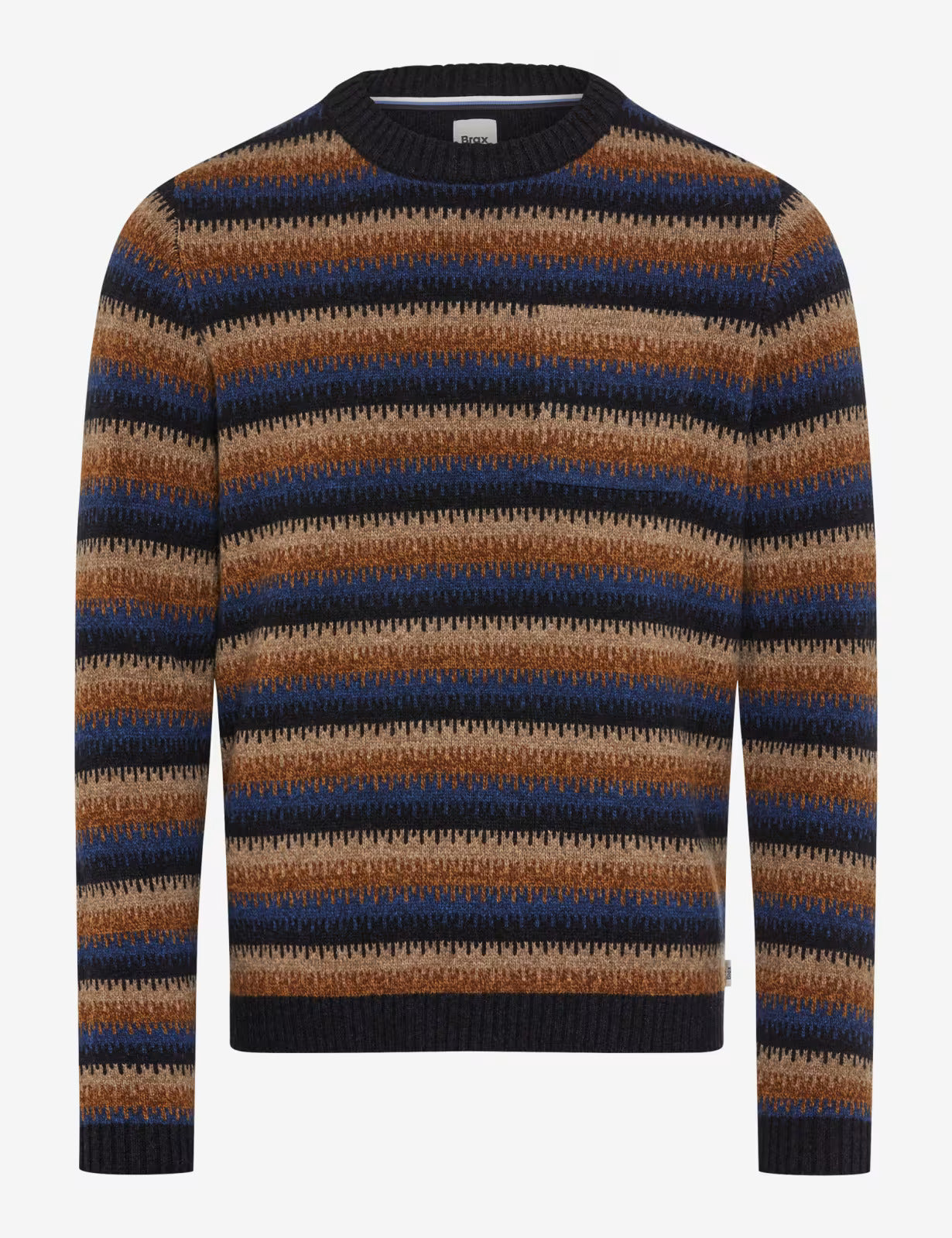 圓領條紋針織套頭衫