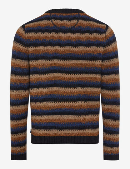 圓領條紋針織套頭衫