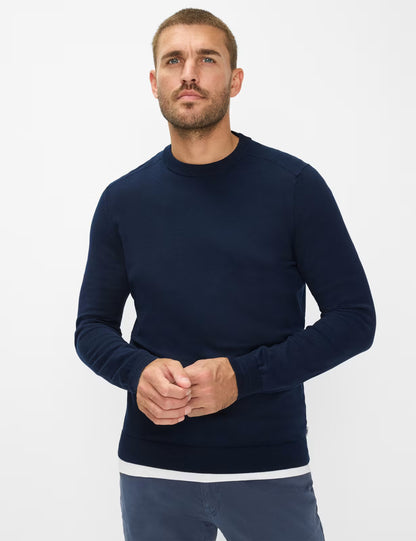 圓領長袖套頭毛衣