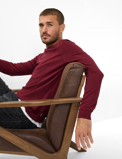 圓領長袖套頭毛衣