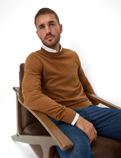 圓領長袖套頭毛衣