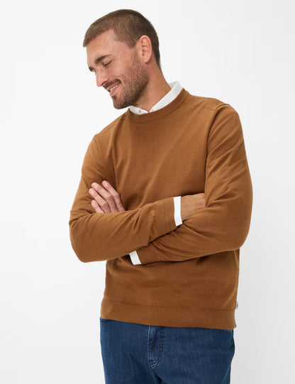 圓領長袖套頭毛衣