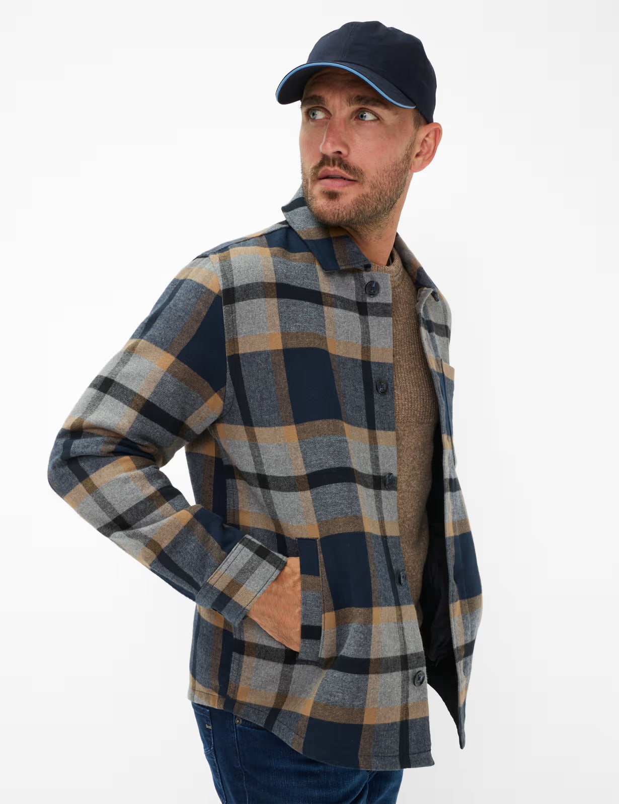 格紋外套式襯衫