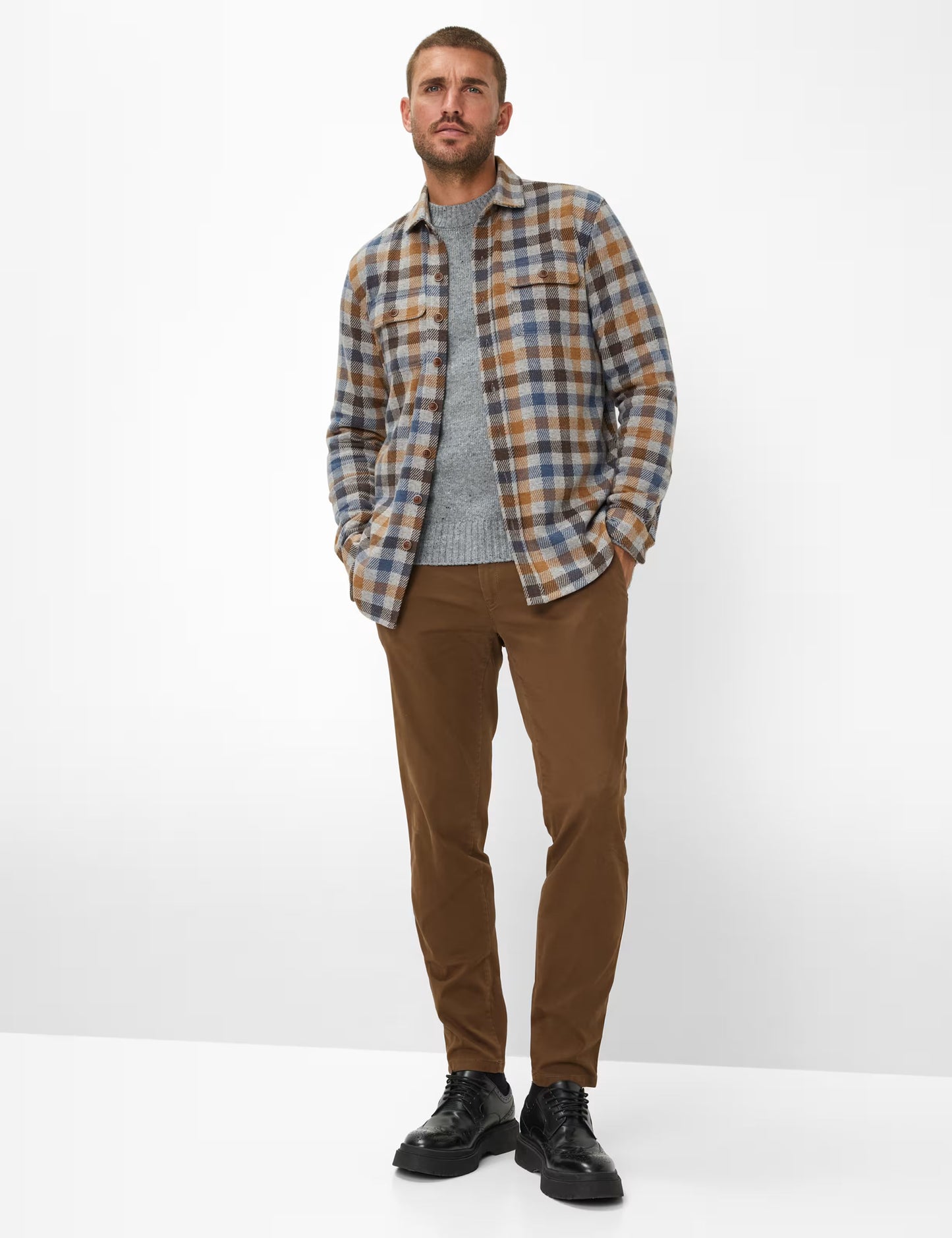 圓領長袖針織套頭衫