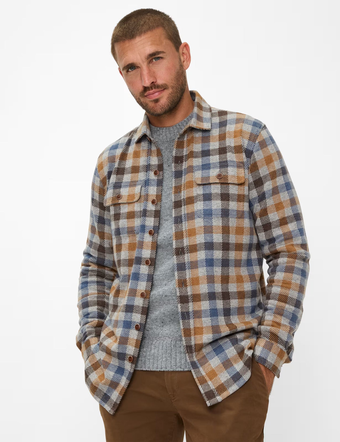 圓領長袖針織套頭衫