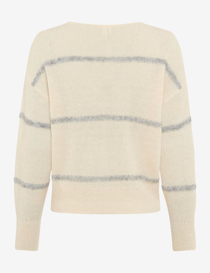 圓領條紋針織套頭衫