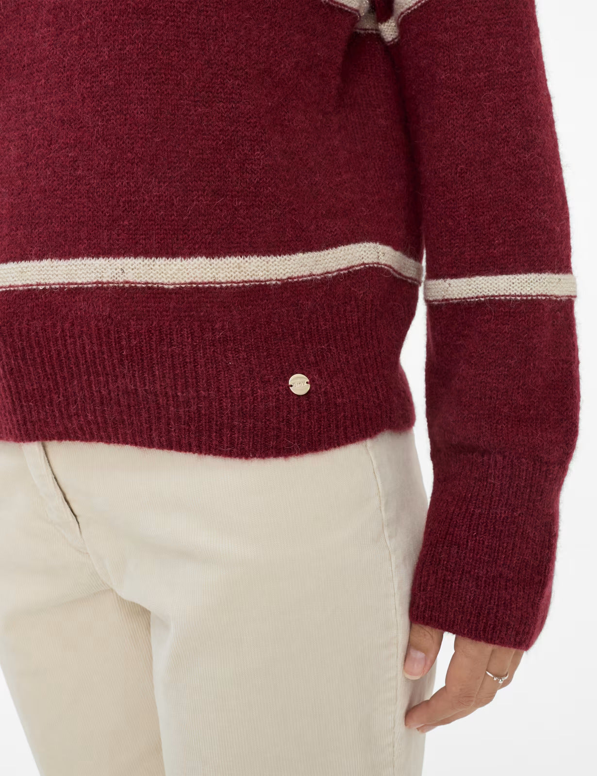 圓領條紋針織套頭衫