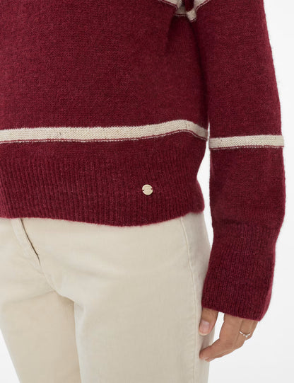 圓領條紋針織套頭衫