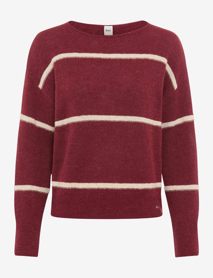 圓領條紋針織套頭衫