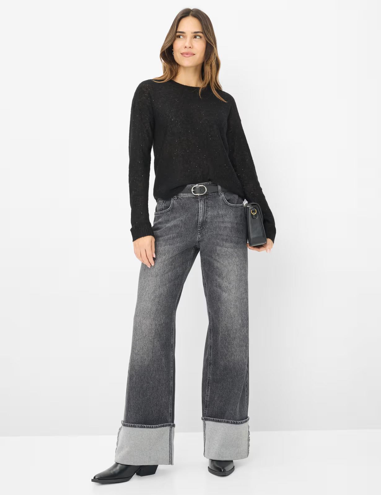 圓領長袖針織套頭衫