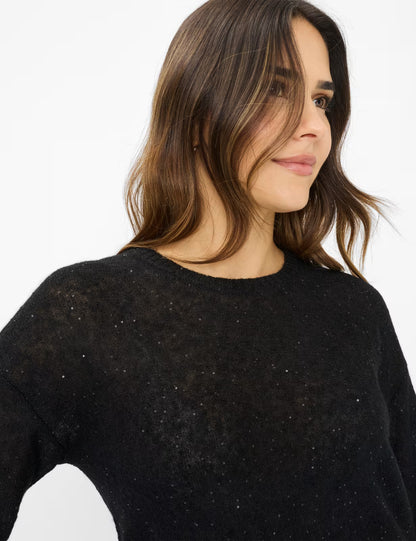 圓領長袖針織套頭衫