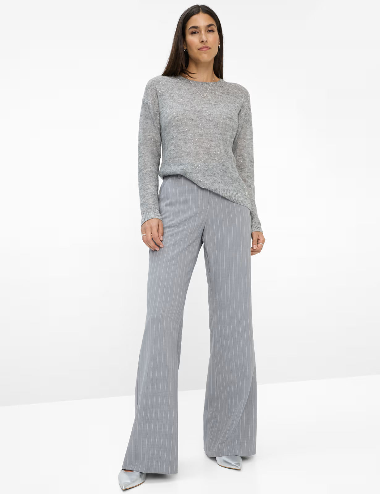 圓領長袖針織套頭衫