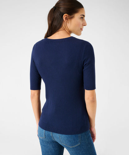 Knitted Sweater with Ribbed Texture